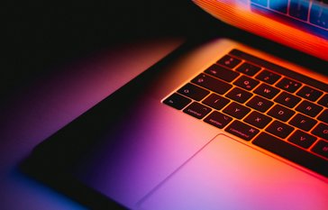 computer with lights